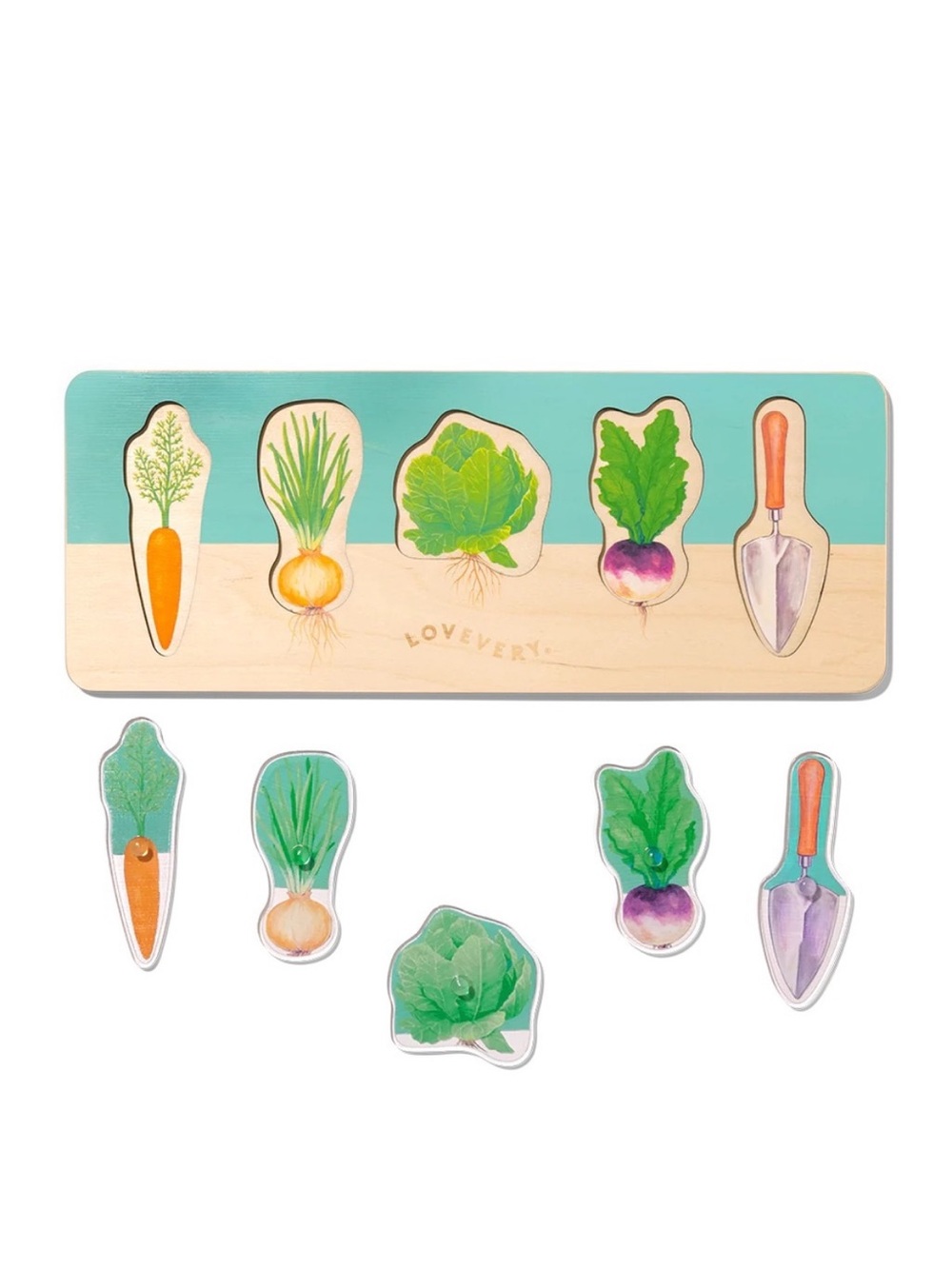 Lovevery Community Garden Vegetable Puzzle Adventurer Playkit Months 16, 17, 18